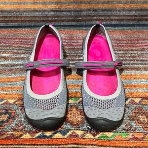 Keens Gray and Pink Mary Jane Shoes